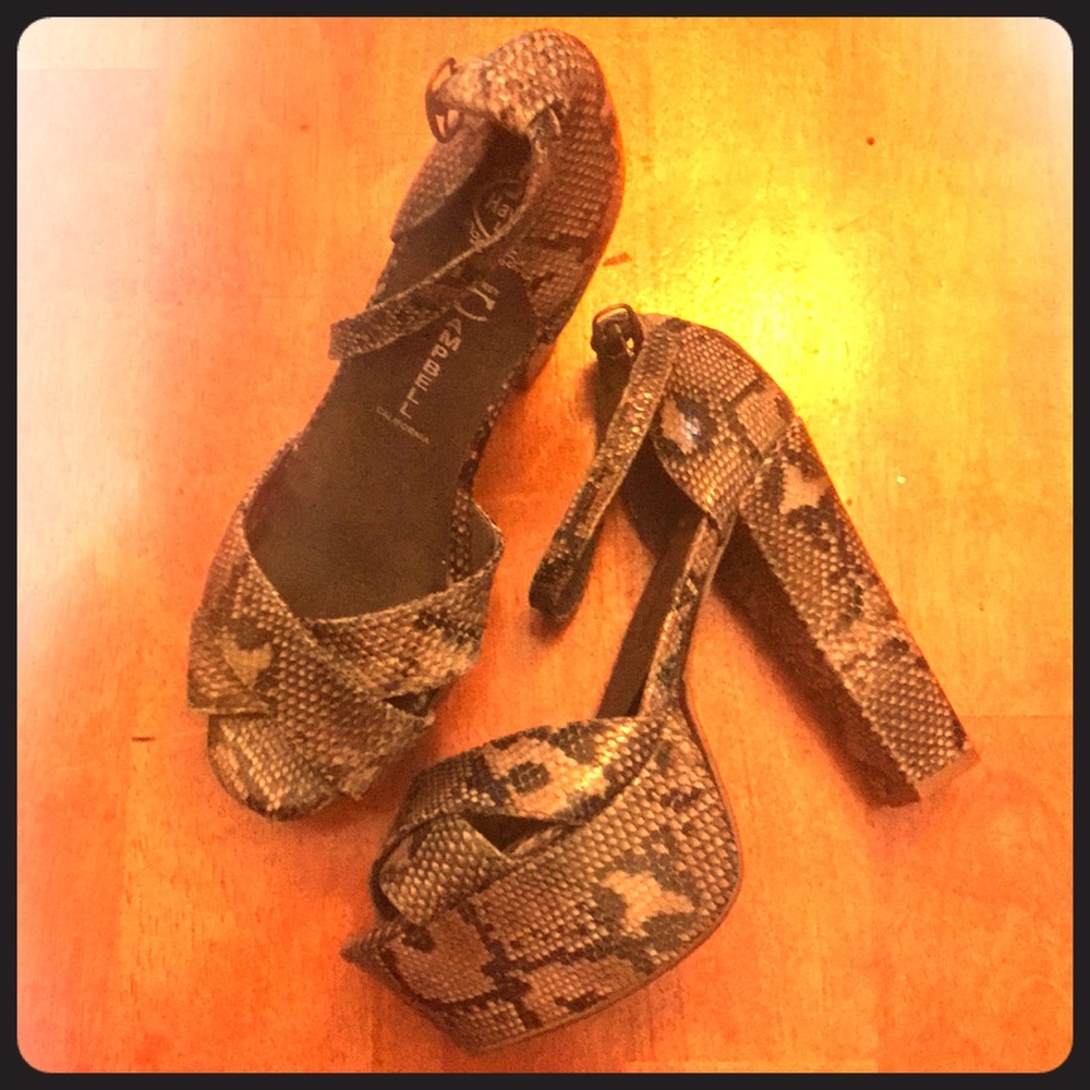 Jeffrey Campbell Python Platform Heels - image 1